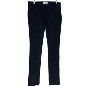 LA MIU Women's Black Lace Front Slim Fit Mid Rise Ankle Jeans Pants Size Medium